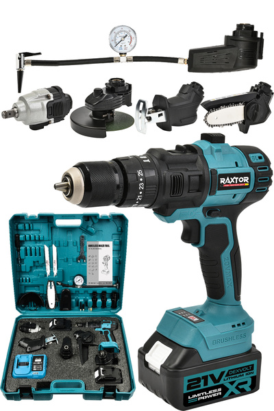 RAXTOR 36V 6 Başlıklı Set Taşlama Somun Sıkma&Hava Pompası&Tilki Kuyruğu&Dal ...