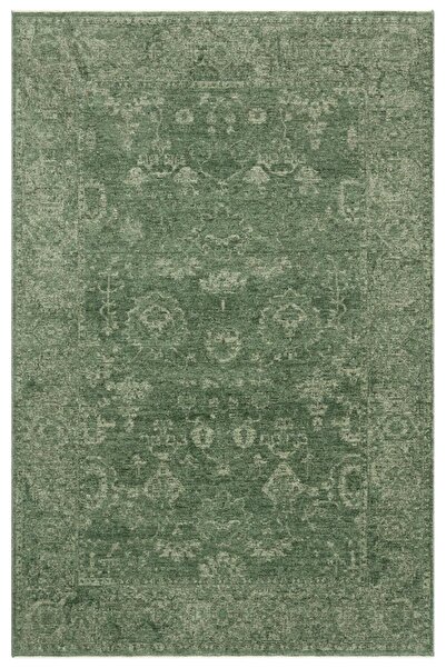Eko Halı SHIRAZ SHR 02 GREEN Vintage Eskitme Desenli Modern Yumuşak Dokulu Ma...