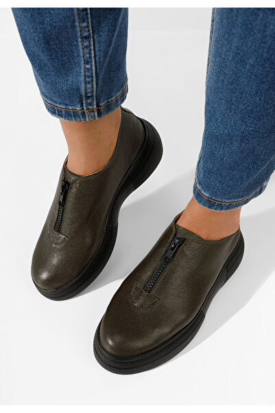 B T Shoes Khaki dámské polobotky Amaera