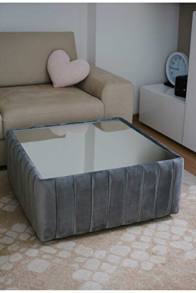 em&sa design aynalı kumaşlı orta sehpa