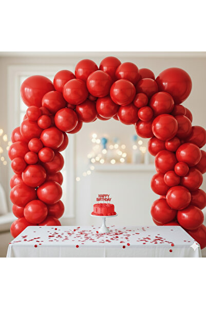 Umamiçe 100 بالون باللون الأحمر المعدني