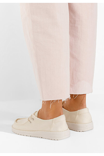 B T Shoes Béžové dámské polobotky Velonia