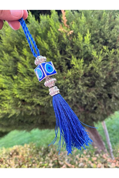 CEBECİOTO زخرفة مرآة الرؤية الخلفية بتصميم العين الزرقاء مع شرابة - زخرفة مرآ...