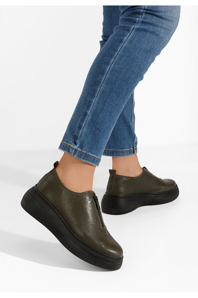 B T Shoes Khaki dámské polobotky Amaera