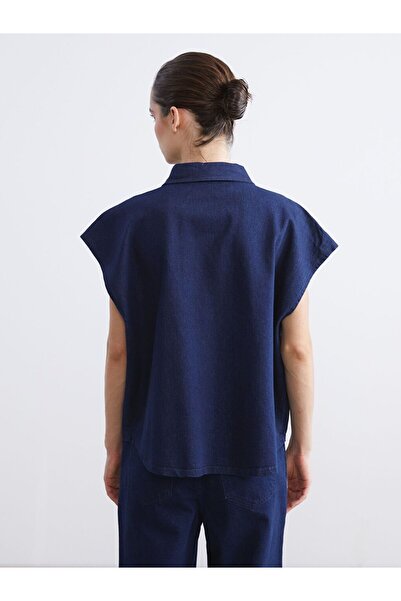 LC Waikiki Natuvera Gömlek Yaka Kadın Jean Yelek