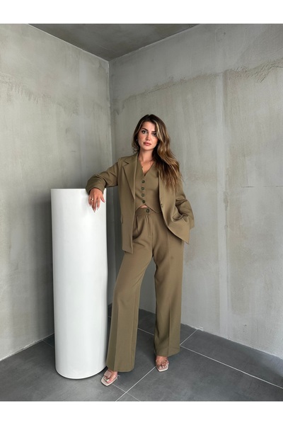 Lila Moda Women's Casual Suit Pants-Vest-Jacket