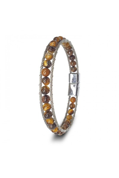 SeyCey.co Çelik Halat Ve Kaplan Gözü Doğaltaş Bileklik | 14 Şubat Sevgililer ...