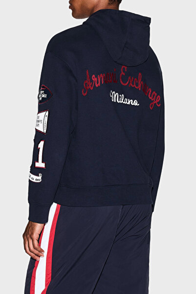Armani Exchange Logo Stretch Cotton Regular Fit Hooded Collar Sweat Men's Sweat Xm000749 Af12656 U