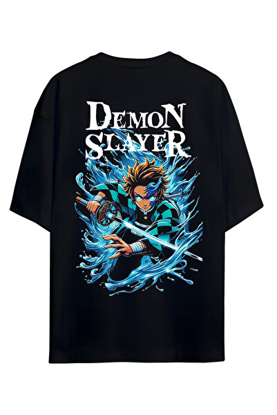 SVART WEAR تيشيرت قطني كبير الحجم للجنسين بتصميم خاص لعشاق ديمون سلاير