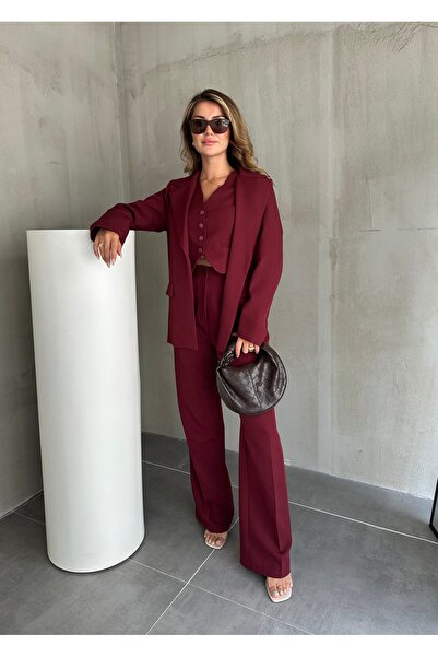 Lila Moda Women's Casual Suit Pants-Vest-Jacket