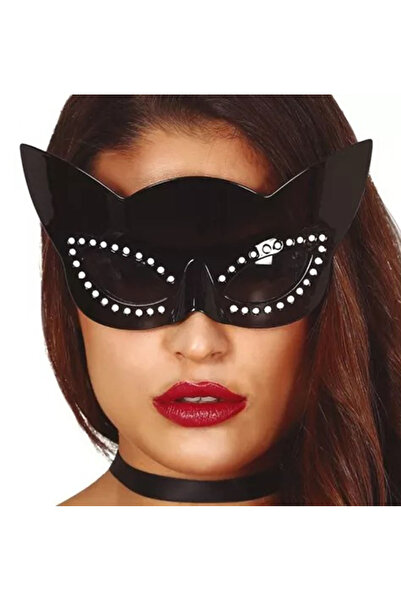 Go İthalat Black Color Black Glass Cat Shaped Party Glasses 20X11 cm (5273)