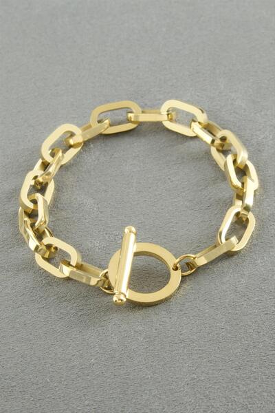 feryal Oval Chain Luxury Steel Bracelet