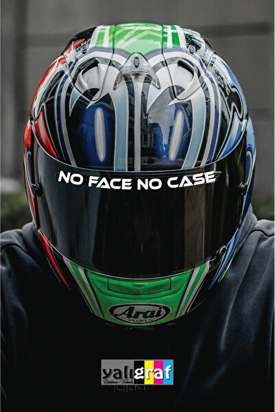 Yalıgraf Reklam Tabela No Face No Case Motosiklet Kask Vizör Motor Sticker 15...