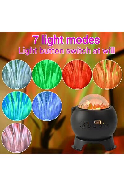 fortrek Yıldızlı Döner Başlıklı Bluetooth Hoparlör Projektör Gece Lambası Işı...