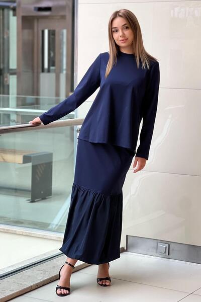 Nurcan Çetin Tunic Skirt Set with Side Zippers