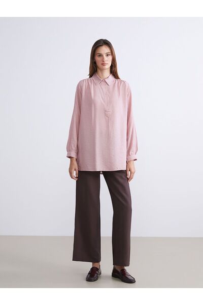 LC Waikiki Lcwaikiki Classic Shirt Collar Striped Oversize Women's Tunic