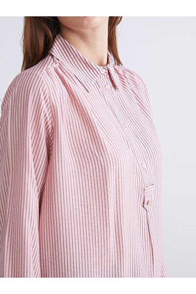 LC Waikiki Lcwaikiki Classic Shirt Collar Striped Oversize Women's Tunic