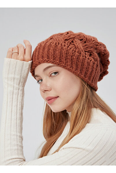 derikem Şık Kadın Saç Örgü Astarlı Triko Bere