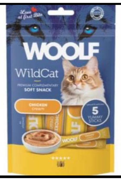 WOOLF عصار للقطط بنكهة الدجاج اللذيذة 5*14غ