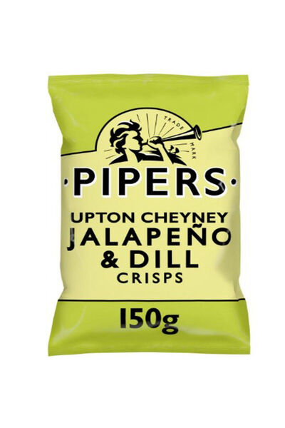 pipers رقائق أبتون تشيني هالبينو والشبت المطبوخة في الغلاية 150 جم × 4 قطع