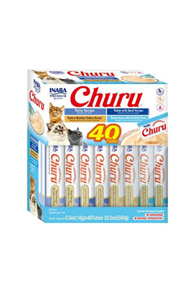 Inaba كريمة اينابا تشورو تونا متنوعه للقطط 40 ظرف*14غ