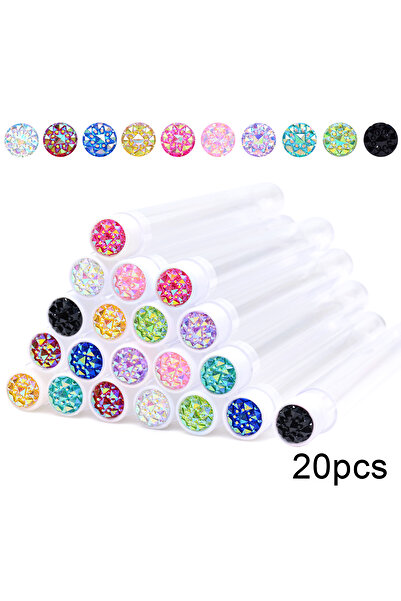 Choice5 20 قطعة من الزجاج المختلط، 20 قطعة من أنابيب فرشاة الرموش الفارغة، قابلة لإعادة الاستخدام، حاوية عصا ماسكارا الرموش اللامعة