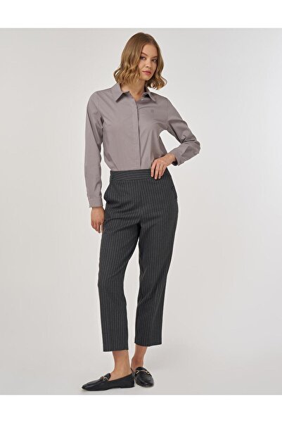Kayra Striped Classic Trousers Smoked