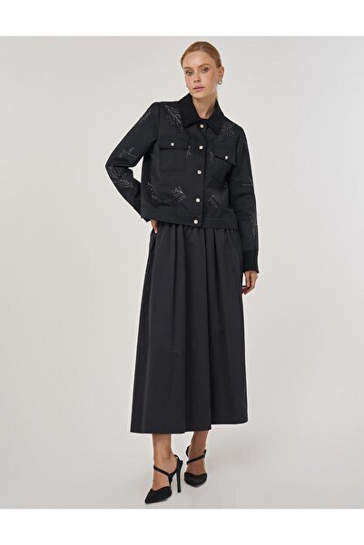 Kayra Κεντημένο μπουφάν με κέντημα μαύρο