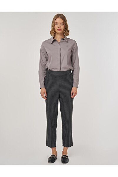 Kayra Striped Classic Trousers Smoked