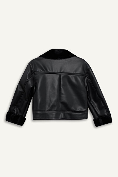 DeFacto Palton negru pentru fete F0562A8/BK27