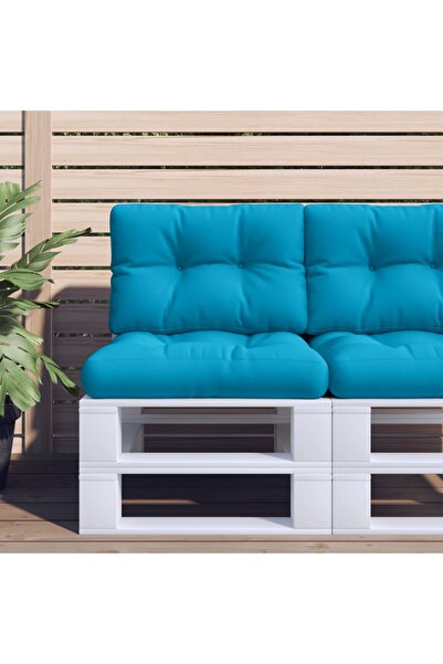 vidaxl وسادة باليت زرقاء فاتحة 50×40×12 سم من القماش