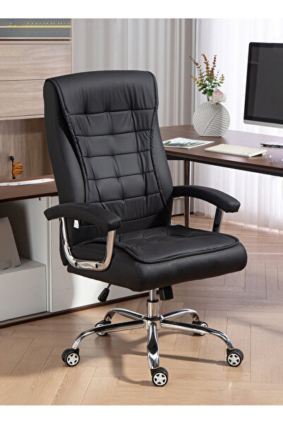 VariFurnx Executive Office Chair Leather Swivel Office Desk Chair Spring Seat Computer Desk Chair Home Office