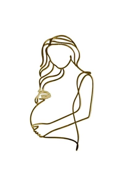 VERSAGO Διακοσμητικό τούρτας με σιλουέτα εγκύου - Κομψή διακόσμηση για baby shower / αποκάλυψη φύλου, 12 εκ.