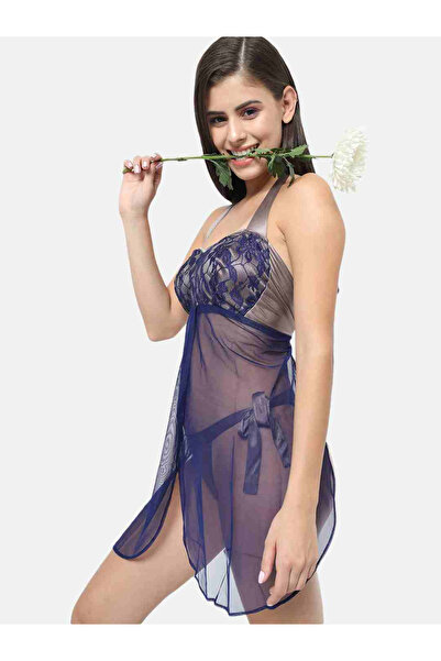 KLAMOTTEN By Styli Lace Halter Neck Asymmetric Hem Babydoll
