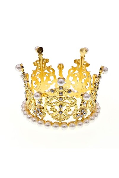 VERSAGO Декоративна корона с перли и кристали, за декорация на торта, 5.5x7.5...