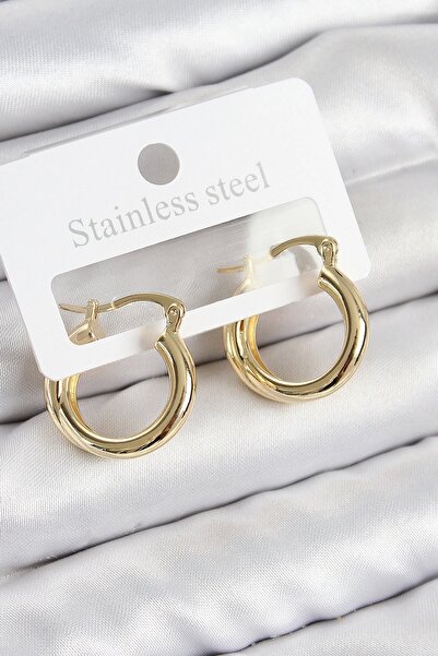 Clariss Brass Ring Model Gold Color Women's Earrings
