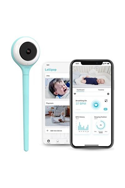Lollipop Bebek Monitörü - Gerçek Ağlama Algılamalı - Turkuaz