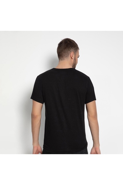 pamuklu Set 10 Men's T-Shirts, 100% Cotton, Durable, Regular Fit, Black