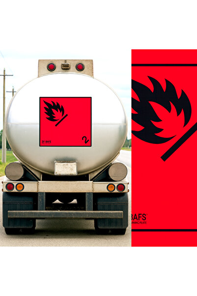 Badem10 30X30 cm Adr Compliant Plain Fire 2 Reflectors Warning Sign Dangerous Goods Transportation Safety Plate