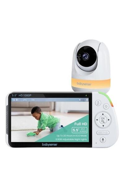 Babysense 5.5 Inc 1080P Full Hd Bölünmüş Ekranlı Bebek Monitörü