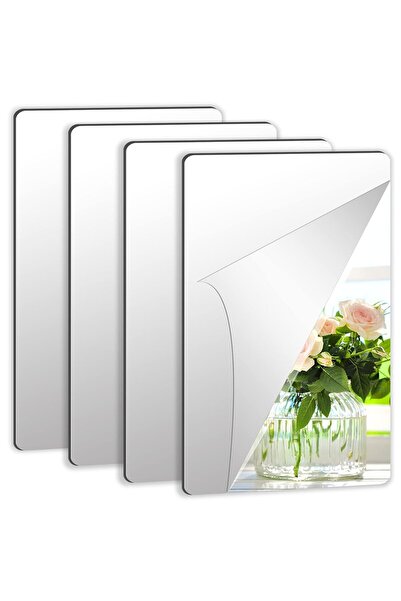 Slasa Self-Adhesive Acrylic Mirror Tiles - 2mm Thick Shatterproof Decorative Sheets for Home, Gym, Bedroom