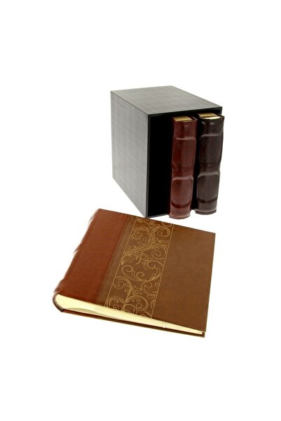 PROCART Set of 3 albums, 10x15 format, 600 photos, -leather, decorative wooden box