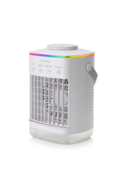 Choice WHITE 4 Speeds Portable Air Cooler Desktop Timing Cooling Fan Water Cooling Spray Fan USB Air Condit