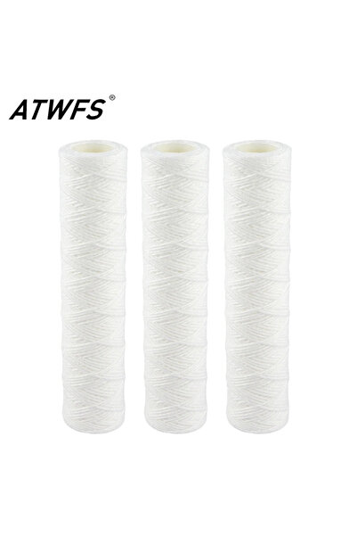 Choice جهاز تنقية المياه، 3 قطع × 10 بوصة، فلتر ملفوف بخيط، فلتر قطني من البو...