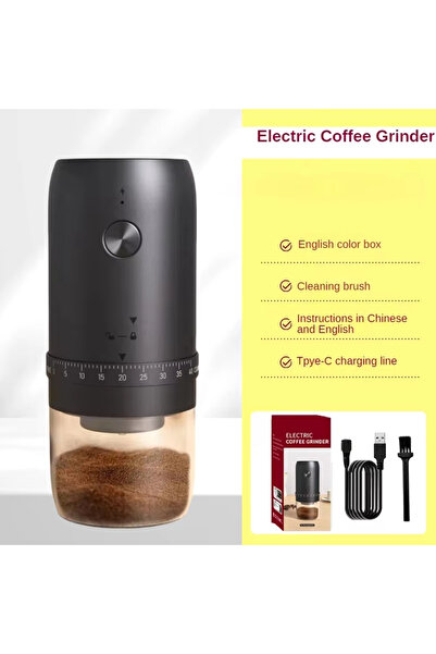 Choice1 2AW-Black Portable 1800mAh Electric Coffee Bean Grinder 40 Gears Exte...