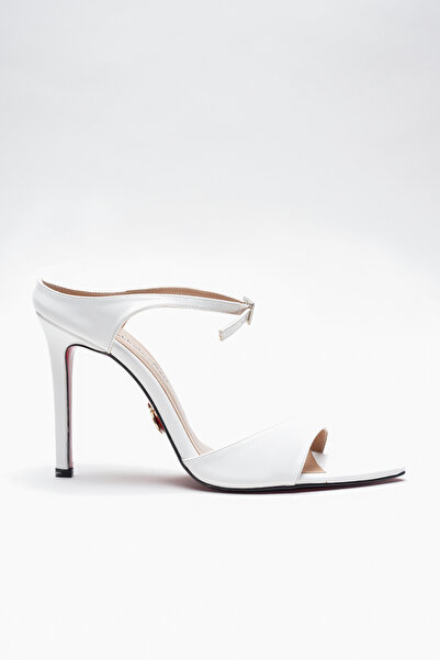 Ayakkabı Ateşi Women's Pointed Toe Summer Thin Heeled Shoes Yore White Patent Leather