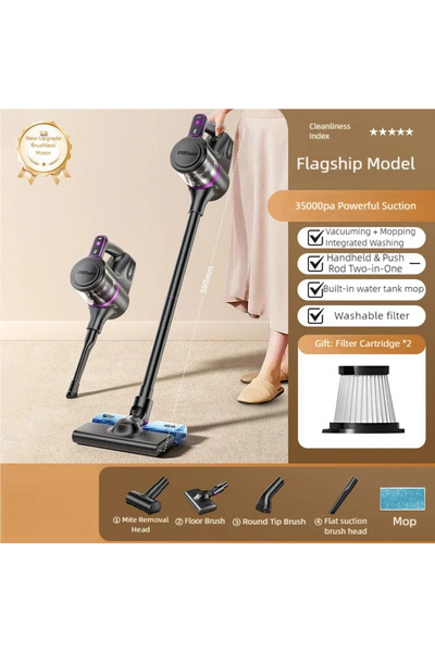 Choice مكنسة كهربائية لاسلكية جديدة من PURPLE TINSOL بقوة 35000 باسكال، مكنسة...