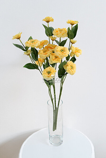 Yapay Çiçek Deposu Yapay Çiçek 6lı Taçlı Kır Çiçeği 75 cm Sarı