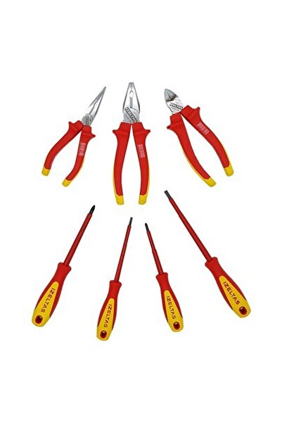 İzeltaş Izoleli Elektrikçi Pense Yankeski Tornavida Seti 6 Parça 1000v Vde