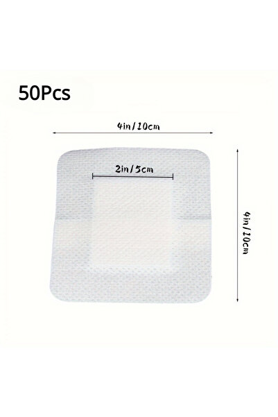 Choice1 ضمادة شاش متوسطة الحجم، 50 قطعة، بحواف قابل للتنفس ، ضمادة جروح ذاتية...